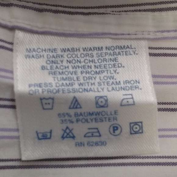 Land's End Purple and White Striped Button Down Size 12p - Picture 10 of 14